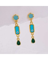 Handmade earrings with enamel Handmade earrings plexiglass with enamel and 24K gold-plating