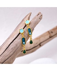 Handmade earrings with enamel Handmade earrings plexiglass with enamel and 24K gold-plating