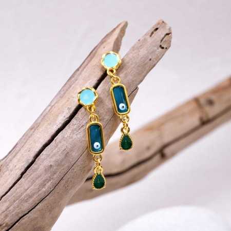 Mid-sized earrings with enamel Mid-sized earrings with enamel