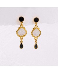 Handmade earrings with enamel Handmade earrings plexiglass with enamel and 24K gold-plating