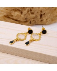 Handmade earrings with enamel Handmade earrings plexiglass with enamel and 24K gold-plating