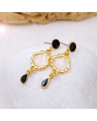Handmade earrings with enamel Handmade earrings plexiglass with enamel and 24K gold-plating
