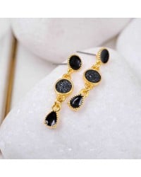 Handmade earrings with enamel Handmade earrings plexiglass with enamel and 24K gold-plating