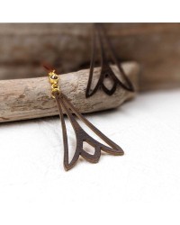 Handmade earrings plexiglass Handmade plexiglass earrings with wood effect and 24K gold-plating