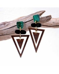 Handmade earrings plexiglass with 24K gold-plating Handmade earrings plexiglass with 24K gold-plating