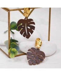 Handmade earrings plexiglass Handmade plexiglass earrings with wood effect and 24K gold-plating