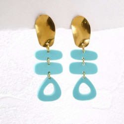 Handmade earrings with plexiglass parts with 24K gold-plating