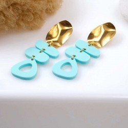 Handmade earrings with plexiglass parts with 24K gold-plating