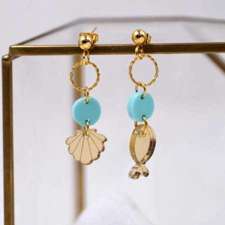 Earrings with plexiglass summer parts Earrings with plexiglass summer parts