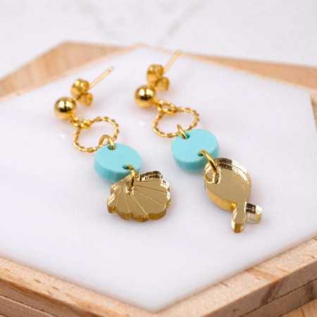 Earrings with plexiglass summer parts