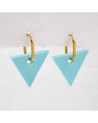 Handmade earrings plexiglass Handmade earrings with plexiglass triangle and 24K gold-plating