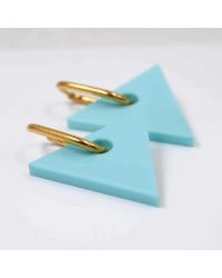 Handmade earrings plexiglass Handmade earrings with plexiglass triangle and 24K gold-plating
