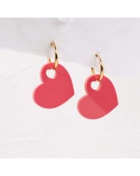 Handmade earrings plexiglass Handmade earrings with plexiglass heart and 24K gold-plating