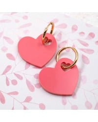 Handmade earrings plexiglass Handmade earrings with plexiglass heart and 24K gold-plating