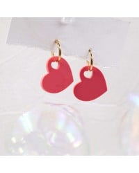 Handmade earrings plexiglass Handmade earrings with plexiglass heart and 24K gold-plating