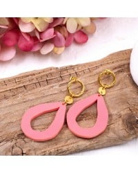Handmade earrings plexiglass Handmade earrings made of stainless steel with plexiglass drops and 24K gold-plating