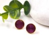 Handmade stud earrings with enamel and 24K gold-plating