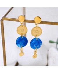 Handmade hoop earrings with plexiglass part Handmade hoop earrings with plexiglass partand 24K gold-plating