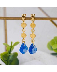 Handmade hoop earrings with plexiglass part Handmade hoop earrings with plexiglass partand 24K gold-plating