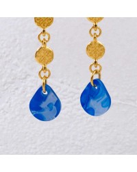 Handmade hoop earrings with plexiglass part Handmade hoop earrings with plexiglass partand 24K gold-plating