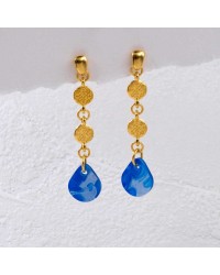 Handmade hoop earrings with plexiglass part Handmade hoop earrings with plexiglass partand 24K gold-plating