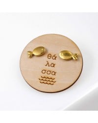 Handmade fish stud earrings Handmade fish stud earrings with 24K gold-plating
