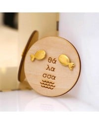 Handmade fish stud earrings Handmade fish stud earrings with 24K gold-plating