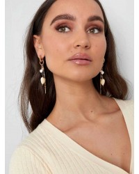 Handmade stainless steel dangle earrings Handmade stainless steel dangle earrings with 24K gold-plating