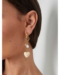 Handmade stainless steel dangle earrings Handmade stainless steel dangle earrings with 24K gold-plating