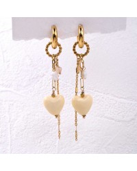 Handmade stainless steel dangle earrings Handmade stainless steel dangle earrings with 24K gold-plating