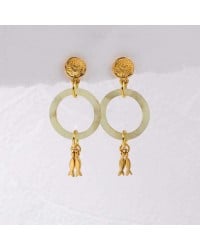 Handmade plexiglass hoop earrings Handmade earrings with plexiglass hoops and 24K gold-plating