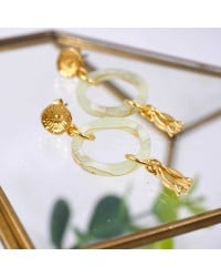 Handmade plexiglass hoop earrings Handmade earrings with plexiglass hoops and 24K gold-plating