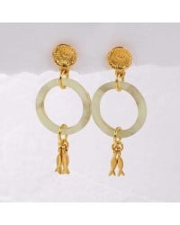 Handmade plexiglass hoop earrings Handmade earrings with plexiglass hoops and 24K gold-plating
