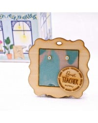 Gift for the Teacher - Evil Eye Earrings Handmade stud gold-plated evil eye earrings with enamel on a lovely wooden patterned frame