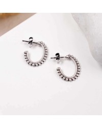 Handmade hoop earrings with 925° silver-plating Handmade hoop earrings with 925° silver-plating