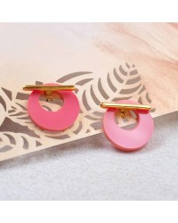 Plexiglass Double-side Earrings Handmade double side earrings in 24K gold-plating made of plexiglass