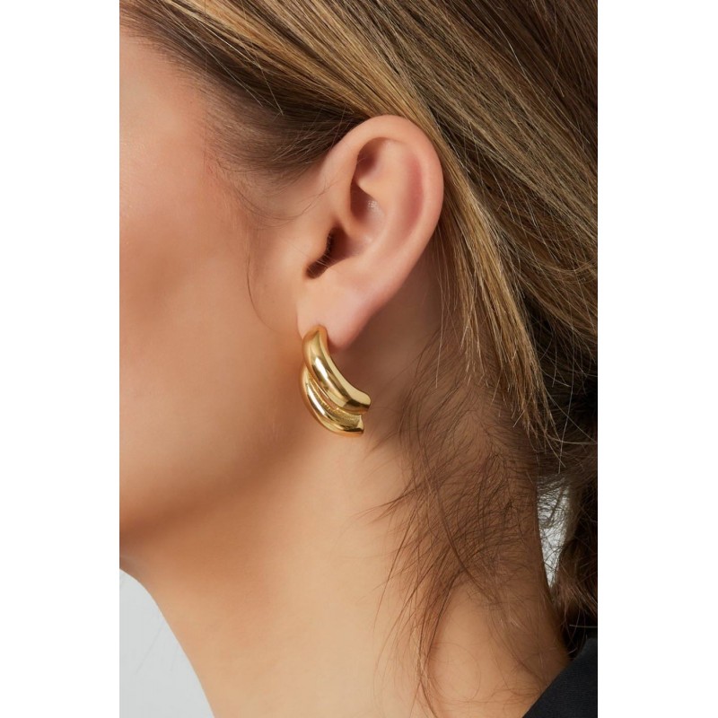 Stainless Steel Gold-plated Earrings Handmade Stainless Steel Gold-plated Earrings