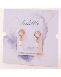 Inox Earrings with stones and fresh water pearls Handmade earrings with acrylic stones and fresh water pearls