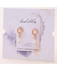 Inox Earrings with stones and fresh water pearls Handmade earrings with acrylic stones and fresh water pearls