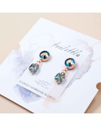 Σκουλαρίκια από ατσάλι με κρύσταλλα Swarovski Χειροποίητα σκουλαρίκια από ανοξείδωτο ατσάλι με κρύσταλλα Swarovski