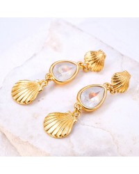 Swarovski Crystals Earrings Handmade earrings with Swarovski crystals and metallic sea shells