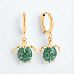 Σκουλαρίκια θαλάσσια χελώνα από ανοξείδωτο ατσάλι Επίχρυσα σκουλαρίκια θαλάσσια χελώνα από ανοξείδωτο ατσάλι