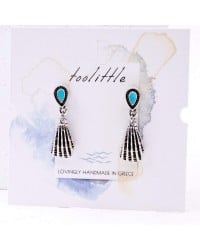 Silver-plated earrings with metallic sea shell Silver-plated earrings with metallic sea shell and enamel