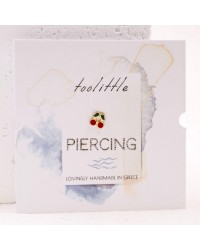 Σκουλαρίκι Piercing κερασάκια από ατσάλι και σμάλτο Σκουλαρίκι Piercing κερασάκια από ατσάλι και σμάλτο