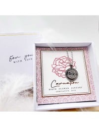 Κολιέ Birth Flower - Carnation for January Κολιέ Birth Flower - Carnation for January