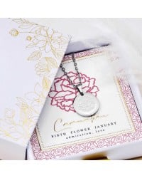 Κολιέ Birth Flower - Carnation for January Κολιέ Birth Flower - Carnation for January