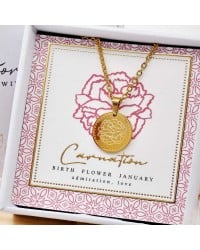 Κολιέ Birth Flower - Carnation for January Κολιέ Birth Flower - Carnation for January