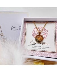 Κολιέ Birth Flower - Carnation for January Κολιέ Birth Flower - Carnation for January
