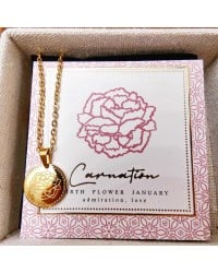 Κολιέ Birth Flower - Carnation for January Κολιέ Birth Flower - Carnation for January