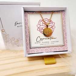 Κολιέ Birth Flower - Carnation for January